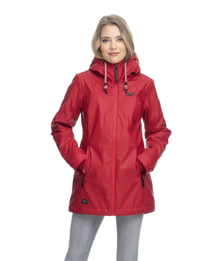 Ragwear Ridershouse: Zuzka Rainy The Rain Jacket In Red Color